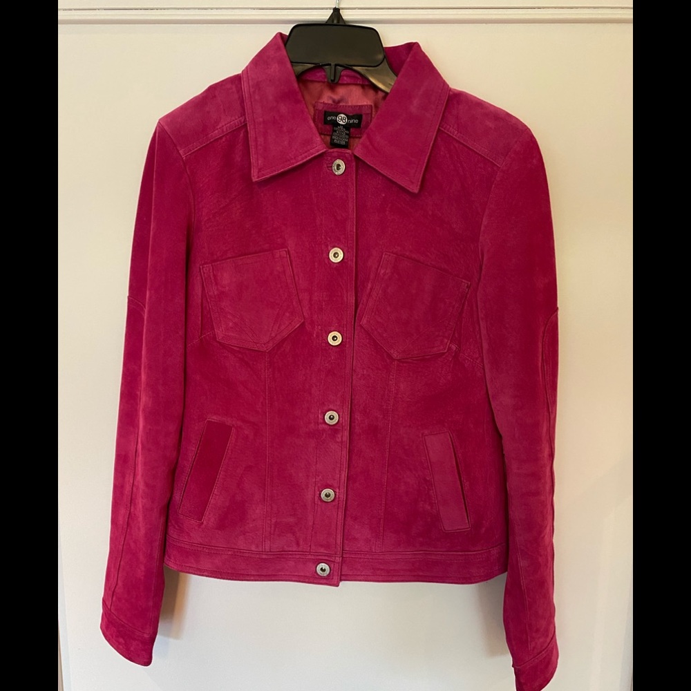 One98Nine Pink Suede Lined Jacket Size Medium